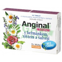 Anginal tablety s heřmánkem a slézem 16 tablet