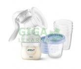 AVENT Odsávačka mat.mléka manuální+VIA 180ml 5ks