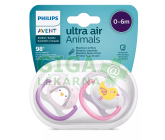AVENT Šidítko Ultra air Zvířátko 0-6m.dívka 2ks