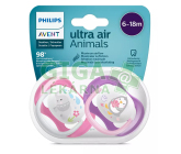 AVENT Šidítko Ultra air Zvířátko 6-18m.dívka 2ks