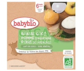 BABYBIO kokosové mléko-jablko-hruška 6m+ 4x85g