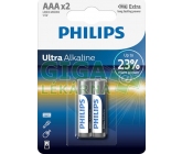 Baterie Ultra Alkaline AAA PHILIPS LR03E2B/10 2ks