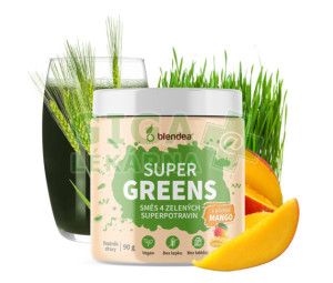 Blendea Super Greens směs 4 zelených superpotravin s příchutí mango 90g