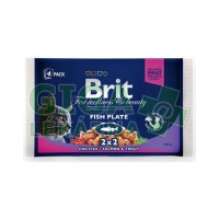 Brit Premium Cat kapsa Fish Plate 400g (4x100g)