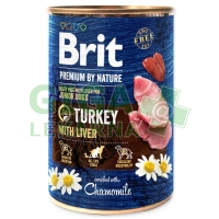 Brit Premium Dog by Nature konz Turkey & Liver 400g