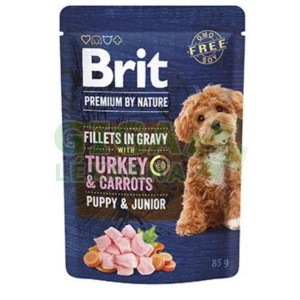 Brit Premium Dog Puppy Fillets Gravy Turkey Carrots 85g