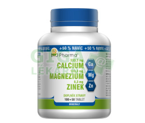Calcium 333mg+Magnezium 133mg+Zinek 8mg tbl.100+50