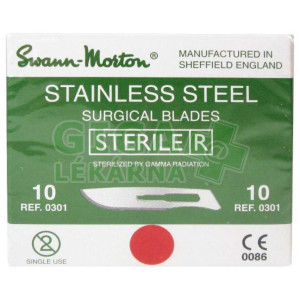 Obrázek Čepelka skalpelová č.10 sterilní 100ks ZSZ