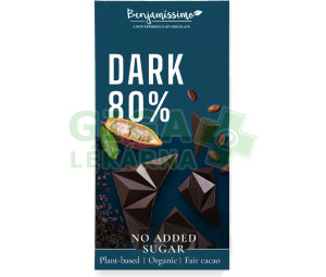 Čokoláda tmavá 80 % bez přidaného cukru 60 g Bio Benjamissimo
