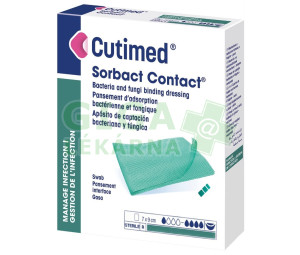 Cutimed Sorbact Contact antimikrobiotické krytí přířez 7x9cm rozložený rozměr 17x28cm 40ks