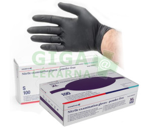 CVET Rukavice nest.vyš.nitril XS/100ks bez pudru černé