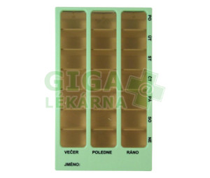 Dávkovač léků OBZOR typ 02 týdenní zelený