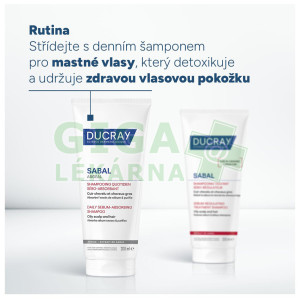 Fotka DUCRAY Sabal Pečující šampon regulující tvorbu mazu 200ml Obrázek DUCRAY Sabal Pečující šampon regulující tvorbu mazu 200ml
