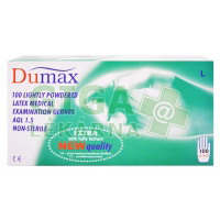 Obrázek DUMAX vyšetřovací latexové nesterilní pudrované rukavice L 100ks