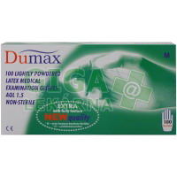 DUMAX vyšetřovací latexové nesterilní pudrované rukavice M 100ks