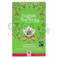 English Tea Shop Bio Fairtrade Zelený čaj Granátové jablko 20s.