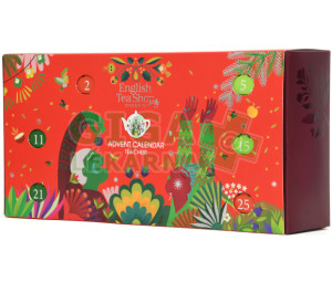 English Tea Shop Truhlík červený adventní kalendář 25 pyramidek sypaných čajů