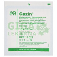 Gáza hydrofilní skládaná komprese sterilní Gazin 10x10cm 2ks