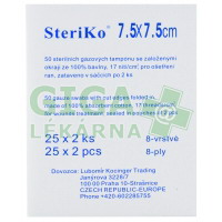 Gáza komprese sterilní Steriko 7.5x7.5cm 25x2ks 8 vrstev