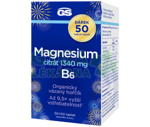 GS Magnesium citrát 1340mg+B6 tbl.50+50 dárek