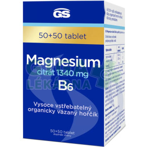 GS Magnesium citrát 1340mg+B6 tbl.50+50