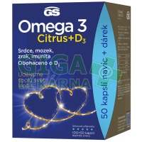 GS Omega 3 Citrus+D cps.100+50 dárek 2022 ČR/SK
