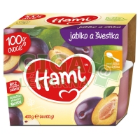 Hami 100% ovoce jablko a švestka 4x100g 4M