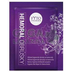Fotka Hemoral vlhčené ubrousky na hemoroidy 20ks Obrázek Hemoral vlhčené ubrousky na hemoroidy 20ks