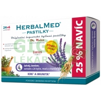 Obrázek HerbalMed pastilky Šalvěj s ženšenem a vit.C 24+6
