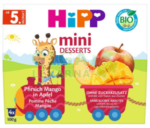 HIPP OVOCE 100% BIO Jablka s broskv. 4x100g CZ5805