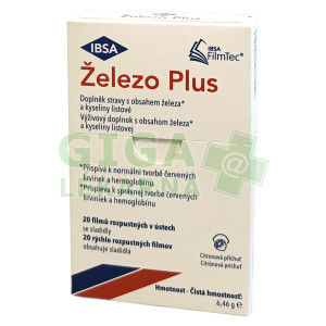 IBSA Železo Plus 20 filmů rozpustných v ústech