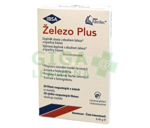 IBSA Železo Plus 20 filmů rozpustných v ústech citronová příchuť