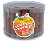 Jablečné trubičky ochucené karobovou polevou dóza 540g BIO