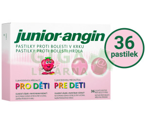 Junior-angin pastilky proti bolesti v krku pro děti s jahodovou příchutí 36ks