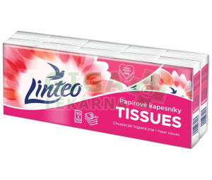 Papírové kapesníky LINTEO 3-vrstvé bílé 10x10 ks