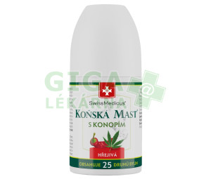 Koňská mast s konopím hřejivá Roll on 90ml