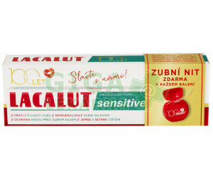 Lacalut Sensitive zubní pasta 75ml+dentální niť 100 let edice