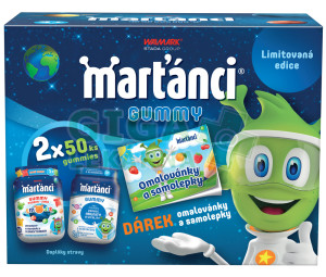 Marťánci Gummy 50+50ks+omalovánky Promo2025