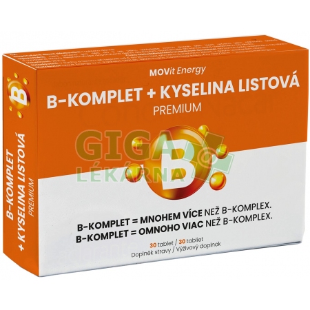 الوزارة دفع المجرة  MOVit B-Komplet+Kyselina listová PREMIUM 30 tablet - GigaLékárna.cz