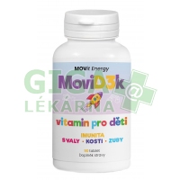 MOVit MoviD3k vitamin D3 pro děti 800 I.U. 90 tablet pomeranč