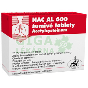Fotka NAC AL 600 - 20 šumivých tablet Obrázek NAC AL 600 - 20 šumivých tablet