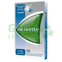 Fotka Nicorette Icemint Gum 4mg 30 žvýkaček Obrázek Nicorette Icemint Gum 4mg 30 žvýkaček