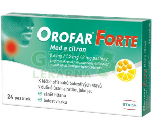 Orofar Forte med a citron 0.6 mg/1.2mg/2mg pas.24