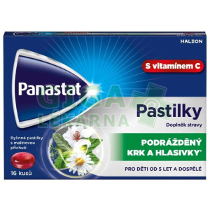 Panastat bylinné pastilky s vit.C př.malina 16ks
