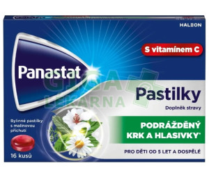 Panastat bylinné pastilky s vit.C př.malina 16ks