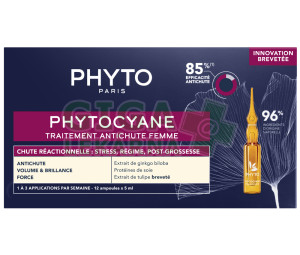 PHYTO PHYTOCYANE Cílená péče proti reakčnímu vypadávání vlasů pro ženy 12x5ml