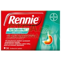 Rennie Spearmint bez cukru 36 žvýkacích tablet