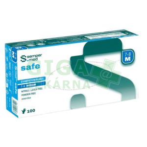 Rukavice vyšetřovací Sempermed Nitril nepudrové M/100ks