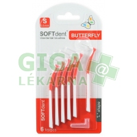 SOFTdent Butterfly mezizub. kartáček zahnutý S 6ks