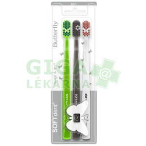Fotka SOFTdent Butterfly zubní kartáček SOFT 3ks Obrázek SOFTdent Butterfly zubní kartáček SOFT 3ks